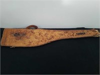 Hand-tooled leather padded gun case 36 in Long