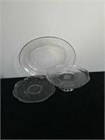 17x13x5-in glass serving platter, 11 in round