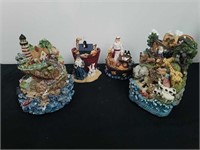 Two 8-in waterfall decor items and two Noah's Ark