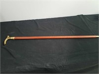 36-in wooden cane with brass handle