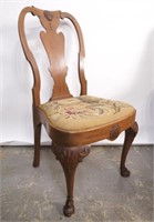 19th cent Queen Anne walnut chair