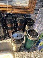 TRAVEL MUGS, THERMOS, PLASTIC CUPS
