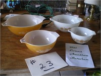 Pyrex Mixing Bowl Set, Butterfly White and Gold