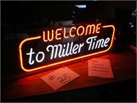 "Welcome to Miller Time" Neon Beer Advertising