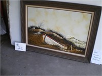 Seascape Oil on Canvas, Signed & Framed
