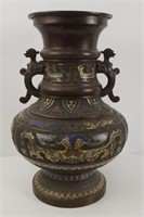 Champleve bronze vase