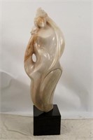 Signed Modern sculpture of  woman marble
