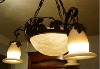 Alabaster Wrought iron hanging chandelier