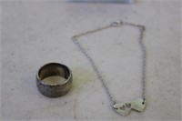 Sterling Silver Ring Size 7 & Anklet