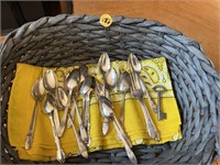 BASKET OF  SPOONS LOT