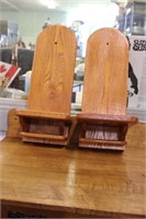 Pair of Wooden Hanging Shelves