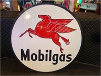 3ft Round Metal Mobilgas Sign