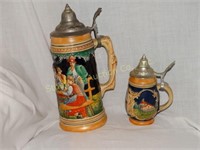 2 Steins from Germany 11" & 7"