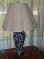 Blue & white lamp 28"H