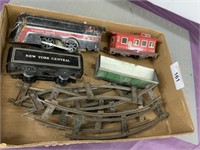Vintage train cars and tracks