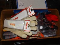 Assorted gloves, goggles, head bands