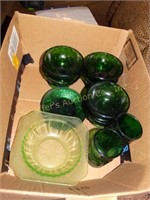 Green depression glass ware