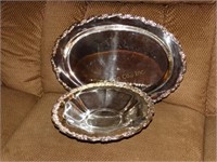 2-Silver color serving trays