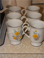 8 Marsh Marigold porcelain china mugs