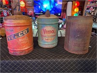 Veedol/Flyoglue/Velco Vintage Gas Cans