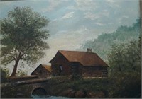 Gladden OOB Landscape With Cabin Dated 1885