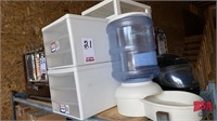 2 Plastic Shelving Units, PetMate Dry Food