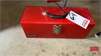 Small Red Toolbox w/ Screwdrivers, Level, Pressure
