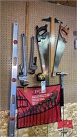 Tools on the Wall to Incl. Alum. Pipe Wrenches,