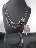 Jewelry Set Black and Silver