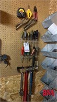 Tools on Wall to Incl. Tape Measure, Chalk Line,