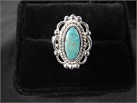 Sterling Silver with Turquoise Ring 3g Size 6