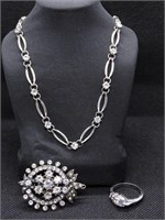 Silver and Rhinestone Jewelry