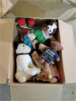 Box Full of Stuffed Animals with Tags