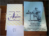 Vintage menus