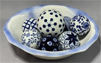 Ceramic Bowl w/Carpet Balls
