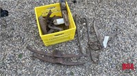 Crate w/ Misc Antique Tools to incl. Pick Heads,