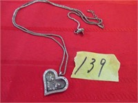 Orignal owl heart locket & pendent Good cond