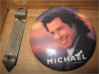 Blatz can opener & 1996 John Travolta Pin