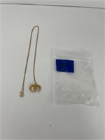 14K Gold necklace 20" with18K GF Horseshoe pendant