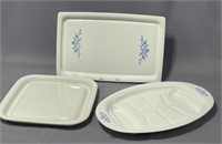 Blue Cornflower Design Corningware Platters
