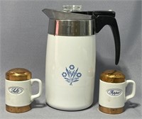 Corningware Coffee Pot w/ S&P Shakers