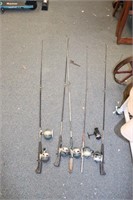 Lot of 7 Zebco 202 Fishing Rod and Reels