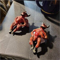 Mexican Folk Art Devil Figurines 5"
