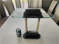 BRASS AND GLASS DESK LAMP