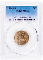 Coin 1943-S Jefferson Nickel, PCGS MS66