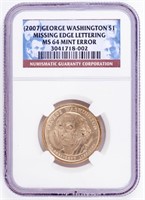Coin 2007 Geo.Washingon Presidential Coin-NGC,MS64