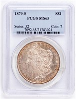 Coin 1879-S Morgan Silver Dollar,PCGS-MS65