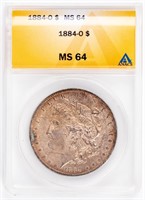 Coin 1884-O Morgan Silver Dollar, ANACS-MS64