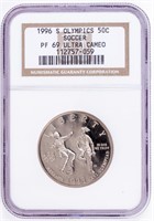 Coin 1996-S Olympics Soccer $0.50,NGC-PF-69 DCAM