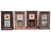 Four Antique Ogee Clocks- New Heaven, Alden Atkins